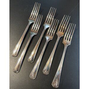 6 Oneida Viking 1931 Flatware Dinner Forks Reliance EPNS Silverplate Vintage
